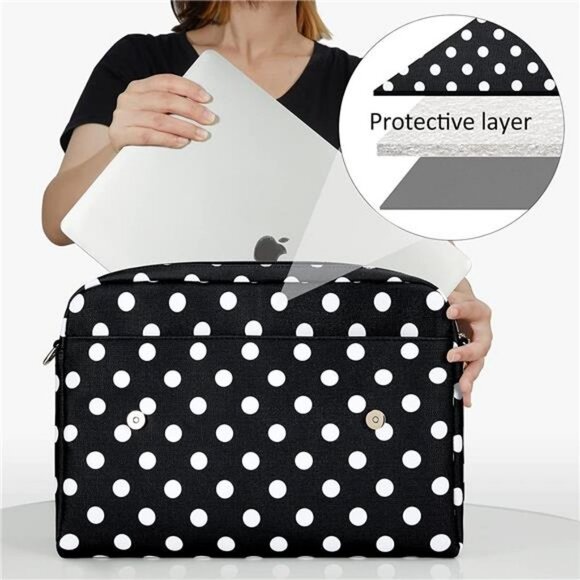 Laptop Shoulder Bag for 13-15 '' Notebook PU leather Computer Protective Sleeve - Picture 5 of 6